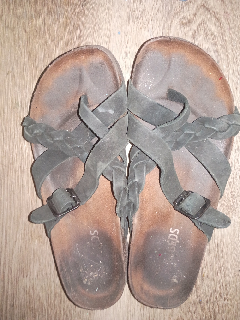 Braided Black Suede Women's Adjustable Sandals